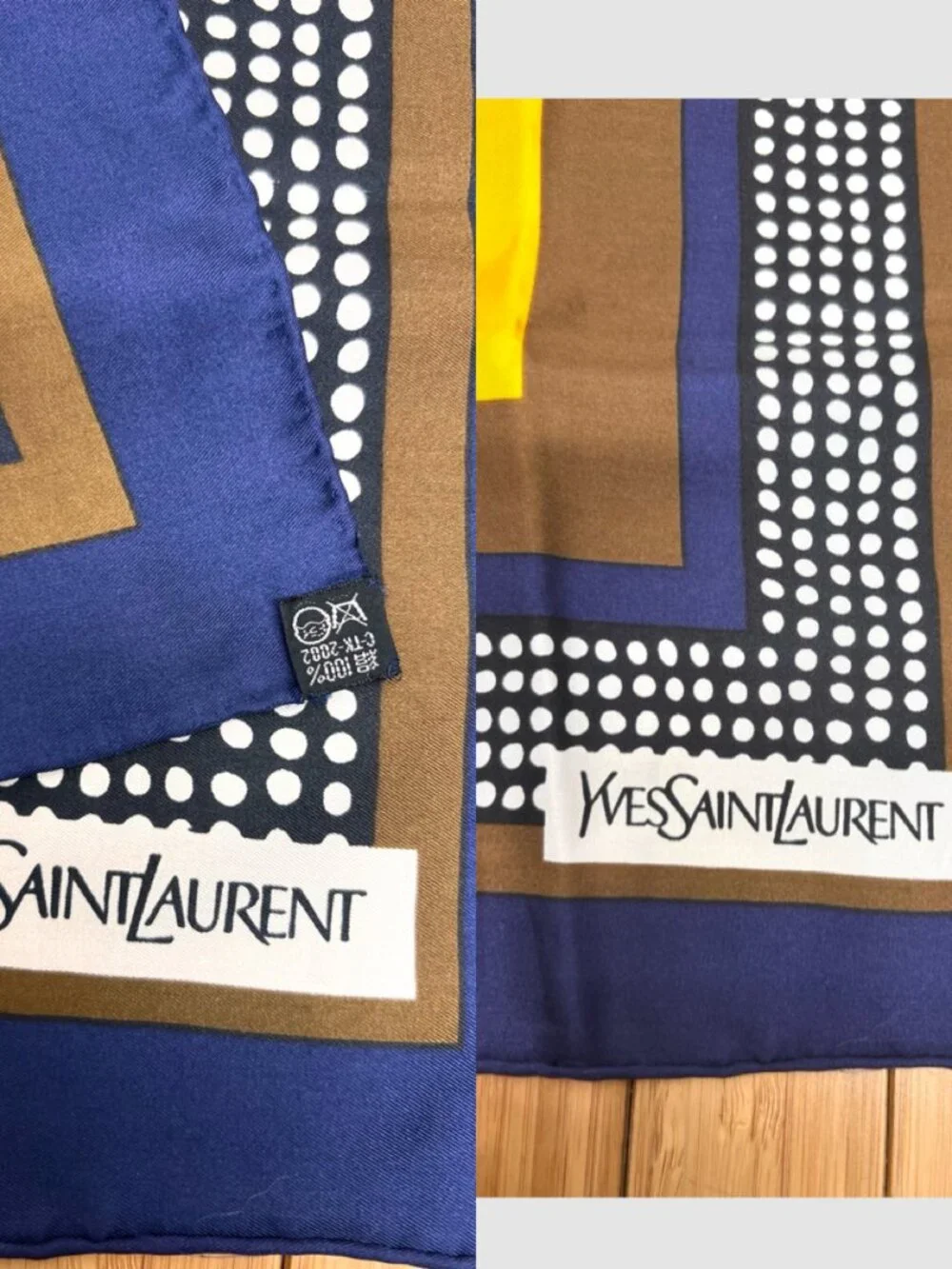 Unused -Yves Saint Laurent  Silk  Satin Scarf 23